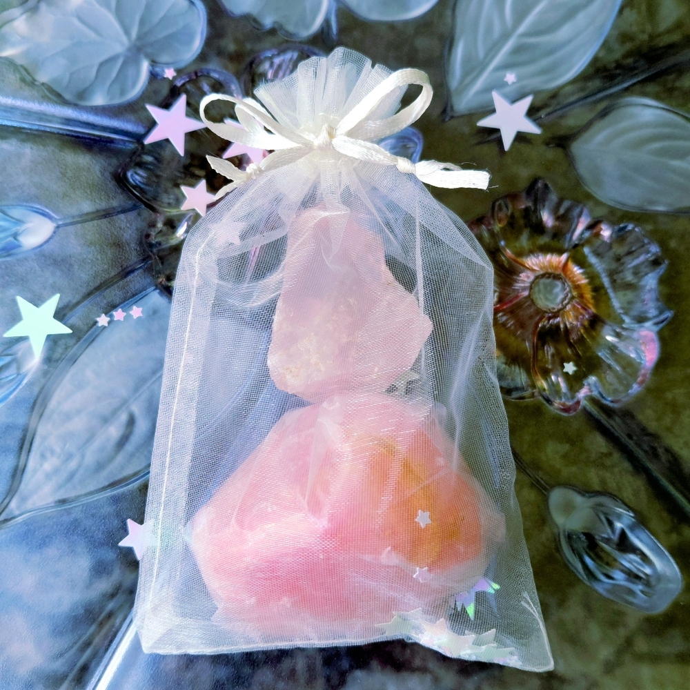 Body & Earth Rose Quartz Soap Pink Crystal Taurus April May Birthstone Gift Set